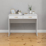 NNEDSZ ODESSA DESK - WHITE - VJ PANEL - OVAL BRASS