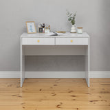 NNEDSZ ODESSA DESK - WHITE - VJ PANEL - ROUND BRASS