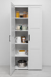 NNEDSZ STOCKHOLM UNIVERSAL STORAGE CUPBOARD - HAMPTONS - DECO BLACK HANDLE