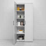 NNEDSZ STOCKHOLM STORAGE CUPBOARD SLIM - WHITE - SQUARE BLACK