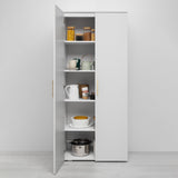 NNEDSZ STOCKHOLM STORAGE CUPBOARD SLIM - WHITE - SQUARE BRASS