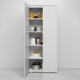 NNEDSZ STOCKHOLM STORAGE CUPBOARD SLIM - WHITE - SCANDI BRASS