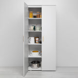 NNEDSZ STOCKHOLM STORAGE CUPBOARD VJ PANEL - WHITE - OVAL BRASS