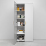 NNEDSZ STOCKHOLM STORAGE CUPBOARD VJ PANEL - WHITE - SCANDI BRASS