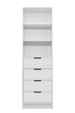 NNEDSZ MALMO 3 SHELF 4 DRAWER WALK IN WARDROBE  - WHITE - FLUTED - PULL BLACK