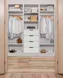 NNEDSZ MALMO 3 SHELF 4 DRAWER WALK IN WARDROBE  - WHITE - FLUTED - PULL BLACK