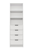 NNEDSZ MALMO 3 SHELF 4 DRAWER WALK IN WARDROBE  - WHITE - HAMPTONS - PULL BLACK