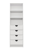 NNEDSZ MALMO 3 SHELF 4 DRAWER WALK IN WARDROBE  - WHITE - HAMPTONS - HALF MOON BLACK