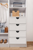 NNEDSZ MALMO 3 SHELF 4 DRAWER WALK IN WARDROBE  - WHITE - HAMPTONS - HALF MOON BLACK