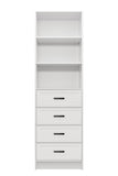 NNEDSZ MALMO 3 SHELF 4 DRAWER WALK IN WARDROBE  - WHITE - HAMPTONS - OVAL BLACK