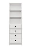 NNEDSZ MALMO 3 SHELF 4 DRAWER WALK IN WARDROBE  - WHITE - HAMPTONS - ROUND BLACK