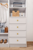 NNEDSZ MALMO 3 SHELF 4 DRAWER WALK IN WARDROBE  - WHITE - HAMPTONS - ROUND BRASS