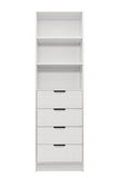 NNEDSZ MALMO 3 SHELF 4 DRAWER WALK IN WARDROBE  - WHITE - VJ PANEL - PULL BLACK