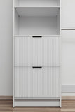 NNEDSZ BASEL WALK IN WARDROBE KIT  - WHITE - FLUTED - PULL BLACK