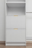 NNEDSZ BASEL WALK IN WARDROBE KIT  - WHITE - FLUTED - PULL BRASS