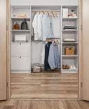 NNEDSZ BASEL WALK IN WARDROBE KIT  - WHITE - SLIM - ROUND BLACK