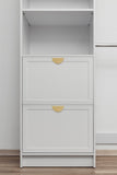 NNEDSZ BASEL WALK IN WARDROBE KIT  - WHITE - HAMPTONS - HALF MOON BRASS