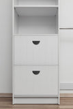 NNEDSZ BASEL WALK IN WARDROBE KIT  - WHITE - VJ PANEL - HALF MOON BLACK