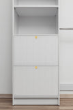 NNEDSZ BASEL WALK IN WARDROBE KIT  - WHITE - VJ PANEL - ROUND BRASS