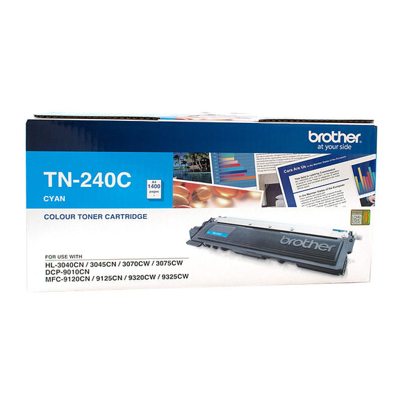 NNEDSZ Brother TN-240C Colour Laser Toner - Cyan, HL-3040CN/3045CN/3070CW/3075CW, DCP-9010CN, MFC-9120CN/9125CN/9320CW/9325CW - up to 1400 pages