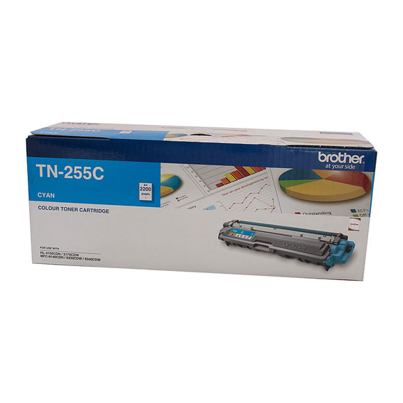 NNEDSZ Brother TN-255C Colour Laser Toner - Cyan High Yield Cartridge - HL-3150CDN/3170CDW/MFC-9140CDN/9330CDW/9335CDW/9340CDW /DCP-9015CDW2,200 Pages