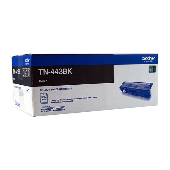 NNEDSZ BROTHER TN-443BK Colour Laser Toner - High Yield Black - to suit HL-L8260CDN/8360CDW MFC-L8690CDW/L8900CDW - 4,500 Pages