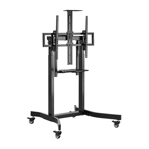 NNEDSZ BRATECK Deluxe Motorized Large TV Cart with Tilt, Equipment Shelf and Camera Mount Fit 55'-100' Up to 120Kg - Black