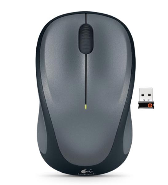 NNEDSZ Logitech Wireless Mouse M235, 3 Button, USB Receiver, Scroll Wheel, Colour: Colt Glossy  Black, 1 AA battery pre-installed