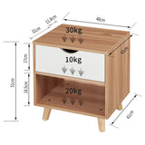 NNEDSZ Bedside Table with Powerboard & USB Ports