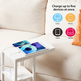 NNEDSZ Bedside Table with Power - Chic Look, White