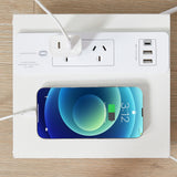 NNEDSZ Bedside Table with Power - Chic Look, White