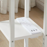 NNEDSZ Bedside Table with Power - Chic Look, White