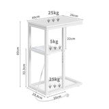 NNEDSZ Bedside Table with Power - Chic Look, White