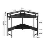 NNEDSZ L-Shaped Desk with Built-In Charging Station, Black