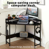 NNEDSZ L-Shaped Desk with Built-In Charging Station, Black