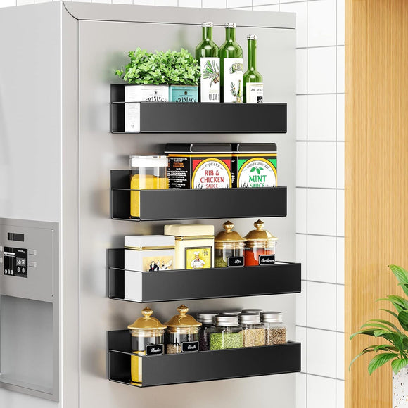 NNEDSZ 4 pack Magnetic Fridge Spice Rack