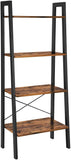 NNEDSZ Rustic brown and black steel Metal Frame 4 Tier bookshelf