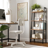NNEDSZ Rustic brown and black steel Metal Frame 4 Tier bookshelf