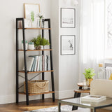 NNEDSZ Rustic brown and black steel Metal Frame 4 Tier bookshelf