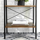NNEDSZ Rustic brown and black steel Metal Frame 4 Tier bookshelf