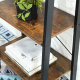 NNEDSZ Rustic brown and black steel Metal Frame 4 Tier bookshelf
