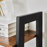 NNEDSZ Rustic brown and black steel Metal Frame 4 Tier bookshelf