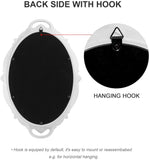 NNEDSZ Oval Antique White 25 x 38 cm Vintage Carved Hanging Wall Mirror for Bedroom and Living-Room