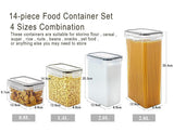 NNEDSZ 14 Pieces Airtight Food Storage and BPA Free Plastic with Easy Lock Black Lids Labels for Kitchen