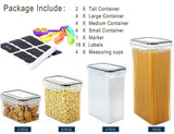 NNEDSZ 14 Pieces Airtight Food Storage and BPA Free Plastic with Easy Lock Black Lids Labels for Kitchen