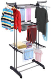 NNEDSZ 3 Tier Foldable Clothes Drying Rack for Laundry Dryer with Hanger Stand Rail Indoor