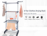NNEDSZ 3 Tier Foldable Clothes Drying Rack for Laundry Dryer with Hanger Stand Rail Indoor