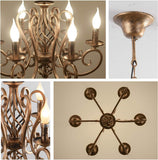 NNEDSZ French Country Chandelier, 6 Lights, Rustic