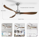 NNEDSZ Modern Ceiling Fan with Lights, Remote, Brown