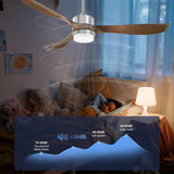 NNEDSZ Modern Ceiling Fan with Lights, Remote, Brown